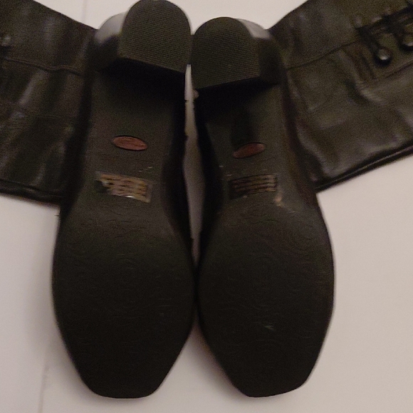 Clarks Womens Black Leather Knee-High Block Heeled Boots Sz 8.5W - Picture 5 of 11